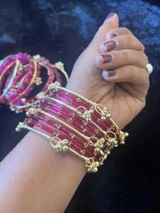 Nouveauté 2026 : Bracelets Ghungroo Jhumki en Verre de Cachemire de Haute Qualité, Scintillants, Écologiques, Multicolores, Idéaux pour Mariages et Fêtes - Product Image 2