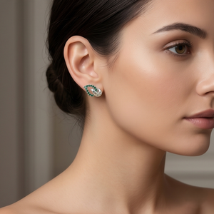 DIVYORO VERDANT LEAF <b>STUDS</b> EARRING - Product Image 4