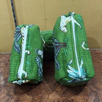 Ensemble 3 pièces pour fille Kaya Loom en coton écologique avec fermeture éclair, motif matelassé, imprimé floral, grand format rectangulaire, résistant à l'eau et réutilisable