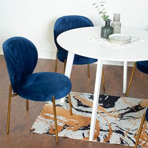 Set da Pranzo Contemporaneo Amoa 5 Pezzi, Tavolo Rotondo Bianco e 4 Sedie per Sala da Pranzo Moderna - Product Image 3