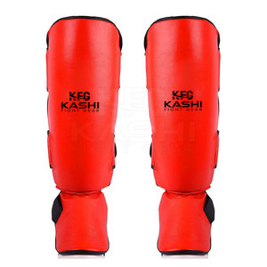 Protège-tibias fiables en cuir PU avec fermeture auto-agrippante, structure légère et flexible, ajustement stable pour l'entraînement de boxe - Product Image 2