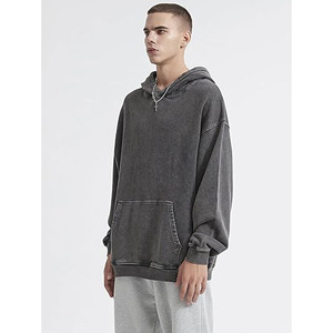Sweat à capuche oversize délavé pour homme, style vintage, unisexe, streetwear pour couples, coupe décontractée - Product Image 4