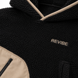 Custom Mens Black <b>Sherpa</b> Fleece Hoodie Oversized Warm Winter Pullover with Pockets OEM Clothing Supplier - Product Image 5