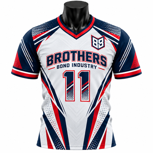 <b>mens</b> white navy pinstripe soccer jersey wholesale <b>mesh</b> sportswear retro training gym t shirt sublimated team uniform <b>tops</b> wear - Product Image 2