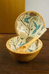 Incredible Designer Wooden <b>Bowl</b> With <b>Enamel</b> Design Statement Table Decor For Living Room - Product Image 6