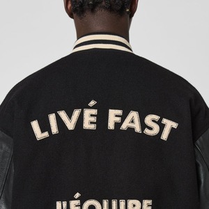 แจ็คเก็ตวาร์ซิตี้ลำลองแบบสั่งทำพิเศษสำหรับฤดูใบไม้ผลิ ตัวเสื้อทำจากผ้าขนสัตว์ แขนเสื้อทำจากผ้าสแปนเด็กซ์/โพลีเอสเตอร์ แบบ OEM ติดซิปด้านหน้า กันลม ระบายอากาศได้ดี - Product Image 2