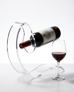 Modern Clear Acrylic Glossy Finish Pre-Assembled for Countertop Corner Wine Holder Rack Stylish Design Home <b>Bar</b> Kitchen - Product Image 1