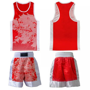 Ensemble de compétition de boxe personnalisé pour hommes, gilet et short de boxe en maille respirante, tenue d'entraînement et de combat OEM, articles de sport - Product Image 1