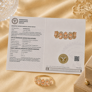 Joyería de Lujo Certificada por IGI para Mujer, Anillo de Compromiso de Oro Amarillo Sólido de 14 Quilates con Diamante Cultivado en Laboratorio y Morganita Cultivada en Laboratorio - Product Image 6