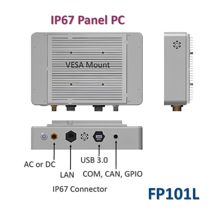 10.1" Fully IP67 Waterproof Industrial Marine Panel PC Touch Screen (PCAP/Resistive) Option: Internal UPS - Product Image 3