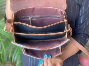 กระเป๋าสะพายพาดลำตัวหนังวัวแท้คุณภาพสูงหนังแท้กระเป๋าถือขนาดพอเหมาะ - Product Image 6