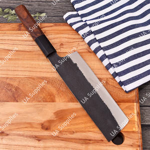 Hand Forged Stainless Steel Vintage Japanese Naikiri Kitchen Chef <b>Knife</b> Rosewood Handle 7-inch Blade Leather <b>Sheath</b> Best - Product Image 4