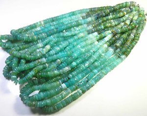 Cuentas facetadas de ópalo peruano natural de alta calidad, tipo disco Heishi, de 6.5mm, multicolor, piedras preciosas peruanas, ópalo de rueda perforado lateralmente de 16 pulgadas - Product Image 6