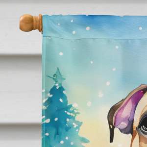 Bulldog Francés Navidad bandera grande Multicolor poliéster patio Banner ilustraciones porche manga poste decorativo colgante de pared - Product Image 3