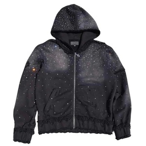 New Design Sun Faded <b>Rhinestone</b> <b>Top</b> Zipper Hoodies Wholesale High Quality With Distressed Blank Wholesale Custom Men Hoodies - Product Image 2