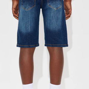 Pantalones cortos de mezclilla clásicos para niños, de color sólido, con bolsillos y logotipo, de corte recto y costuras impecables, hechos con material de alta calidad. - Product Image 5