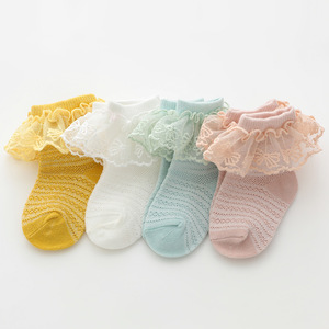 Calcetines de Algodón Transpirables sin Costuras con Encaje Antideslizante para Bebés Recién Nacidas, con Lazo, Medias Dulces para Bebés y Niñas Pequeñas - Product Image 3