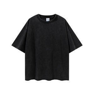 เสื้อยืดโอเวอร์ไซส์ผ้าฝ้ายหนานุ่มพิมพ์ลายโลโก้ตามสั่งสำหรับผู้ชาย เสื้อยืดโอเวอร์ไซส์ผ้าฝ้ายเฟรนช์เทอร์รี่เนื้อหนักแบบดิสเทรส - Product Image 4