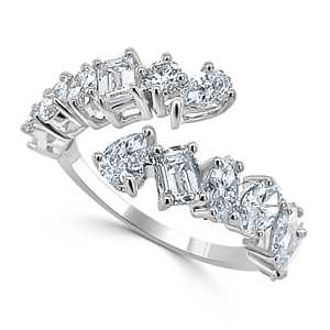 แหวนเพชรแบบไขว้ลายไดมอนด์ 14k ทองคำแท้ รูปทรงหลากหลาย เพชร CVD HPHT ผลิตในห้องปฏิบัติการ แบบผสมผสานทรงต่างๆ ครึ่งวงแหวนแบบ Eternity ผู้ผลิตขายส่ง - Product Image 4
