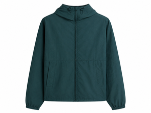 Men's Hooded Windbreaker <b>Jacket</b> Solid Color Zipper Closure Casual Outdoor Wear Autumn Polyester Material - Product Image 1