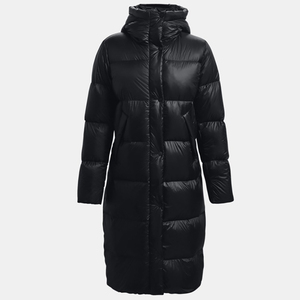 Parka longue matelassée pour femme, vert olive, à capuche, manches longues, couleur unie, hiver, épaisse, coupe-vent, doublure en nylon tricoté, fermeture éclair - Product Image 5
