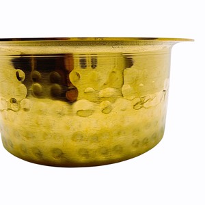 Dabara à café traditionnel en laiton, gravé à la main, design irrégulier, finition antique patinée, ensemble de 2 pièces, décoration d'intérieur YUVA - Product Image 4