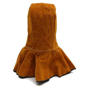 Gorro de Soldadura Transpirable de Cuero Vacuno Dividido, Capucha de Soldador Resistente al Fuego con Características Ignífugas Frontales, Traje Elegante para Soldadura - Product Image 1