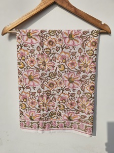 Handmade Block Printed <b>Sarong</b> For Woman Make These Scarves With 100% Natural Organic Colors Floral Hand Block Print Cotton - Product Image 2