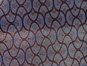 <b>Blue</b> Brocade Fabric With Metallic Abstract Pattern Woven Jacquard Design - Product Image 3