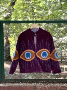 Chaqueta india Suzani bordada de algodón, abrigo corto de invierno hecho a mano estilo bohemio, chaqueta hippie con bordado para mujer - Product Image 6