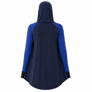 Womens Modest <b>Swimming</b> Suit <b>Top</b> Integrated Swim Hijab UPF 50+ Long Sleeve Rash Guard Quick Dry Full Coverage Front Logo 100% - Product Image 2