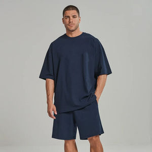 Men's Red <b>T</b>-<b>Shirt</b> And Shorts Set Two Piece Oversized Crewneck Tee With Matching Shorts Casual Activewear Lounge Wear - Product Image 5