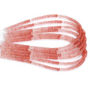 Cuentas de Cuarzo Sandia Planas en Forma de Rondelle de 6mm |   Cuarzo rojo sombreado de 15 pulgadas |   Cuentas Redondas Lisas |   Suministros para la Fabricación de Joyería | - Product Image 2