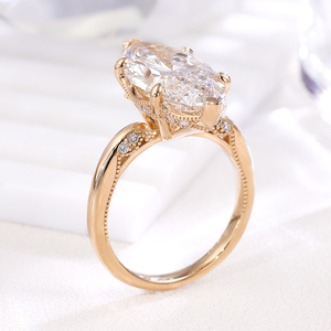Anillo de Diamante Cultivado en Laboratorio con Corte Marquesa de 2 Quilates, EF-VS1, Oro de 14 Quilates, Anillo de Compromiso Solitario, Joyería Fina Elegante, Regalo de Lujo para Mujer - Product Image 4