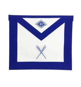 Tablier d'officier de Loge Bleue, bleu roi, pour la cérémonie maçonnique, de qualité supérieure, tenue traditionnelle de Franc-maçon - Product Image 1