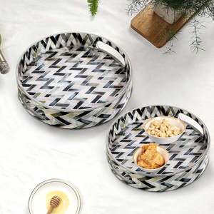 ถาดเสิร์ฟไม้ตกแต่งเคลือบเอนาเมลพิมพ์ลายสวยงาม สำหรับตกแต่งบ้าน - Product Image 3