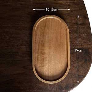 Plateau de service ovale en bois massif, design luxueux, écologique, poli, pour la décoration de la maison et les fêtes - Product Image 3