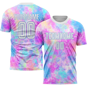 Trendy Men's Custom Soccer Set | Neon-Sublimation Graphic Football Jersey | Modern Street-Style Soccer Uniforms - Product Image 2