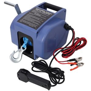 Treuil électrique 12V 3500lbs avec câble synthétique réversible pour bateaux jusqu'à 5000 lbs, comprend une poulie supplémentaire, un crochet et des fonctions de puissance - Product Image 4