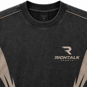 Camiseta de Manga Corta para Hombre, Corte Regular, Color Negro y Beige, Logotipo Frontal, Cuello Redondo, Informal, de Algodón Jersey, Transpirable, de Secado Rápido, 100% Algodón - Product Image 4