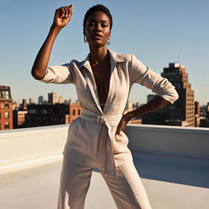 Top diario para mujer 2025, venta al por mayor, cuello con lazo de tela de lino para ropa informal y formal - Product Image 5