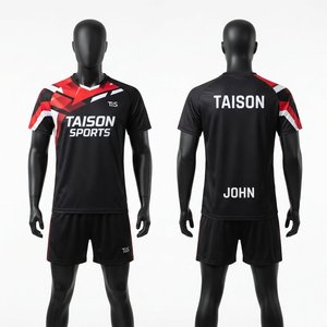 Premium 140 GSM Polyester <b>Table</b> <b>Tennis</b> Uniform Short Black Red White Breathable Quick Dry Heat-Transfer Printed Custom Team Set - Product Image 1