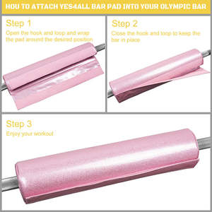 Almohadilla de espuma TPU rosa para levantamiento de pesas en gimnasio, para empujes de cadera y sentadillas, con logo personalizado y purpurina. - Product Image 3
