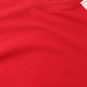 Sweat-shirt à col ras du cou contrasté rouge, blanc et marron pour homme, à manches longues, décontracté, pour l'automne et l'hiver - Product Image 5