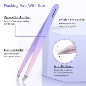 Kit de Pinzas para Cejas Ecológicas con Puntas Inclinadas y Puntiagudas para Depilación en Salón de Belleza, Venta al por Mayor, Marca Privada, Acero Inoxidable - Product Image 6