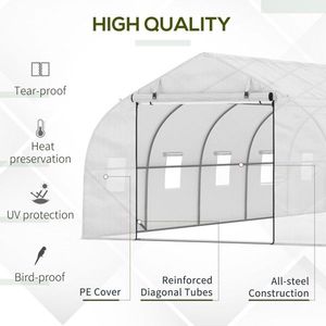 Serra bianca 26x10x7 piedi per giardini, ideale per la coltivazione indoor e la copertura di ambienti interni - Product Image 5