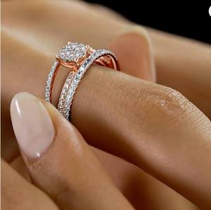 แหวนหมั้นเพชรทรงบริลเลียนต์สี E ทองคำ 14K 18K  เพชรเลี้ยงในห้องปฏิบัติการ รับรองโดย IGI ตัวเรือนแบบหนามเตย  เครื่องประดับคลาสสิกสำหรับผู้หญิง - Product Image 2