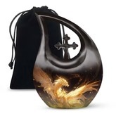 Venta caliente hermosa mar azul y tortuga lágrima cremación urna para adultos para cenizas humanas con bolsa de terciopelo gratis - Product Image 2