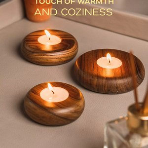 NEw <b>set</b> of 3 handmade wooden <b>candle</b> holder luxury home decor table decor wholesale low price here - Product Image 1