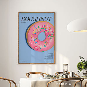 Decoración festiva para pared, póster con ilustración de postres de donuts, lindo cuadro artístico para pared de cocina - Product Image 2